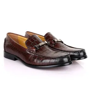 Terry Taylors Classic Chain Croc Coffee Leather Shoe