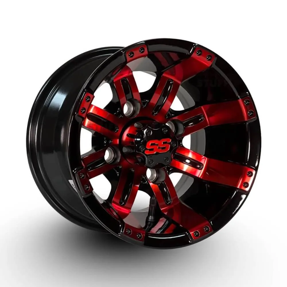 10" Tempest GCS™ Colorway Golf Cart Wheels and 20" Golf Cart Tires Combo - Set of 4 (Choose your tire!)