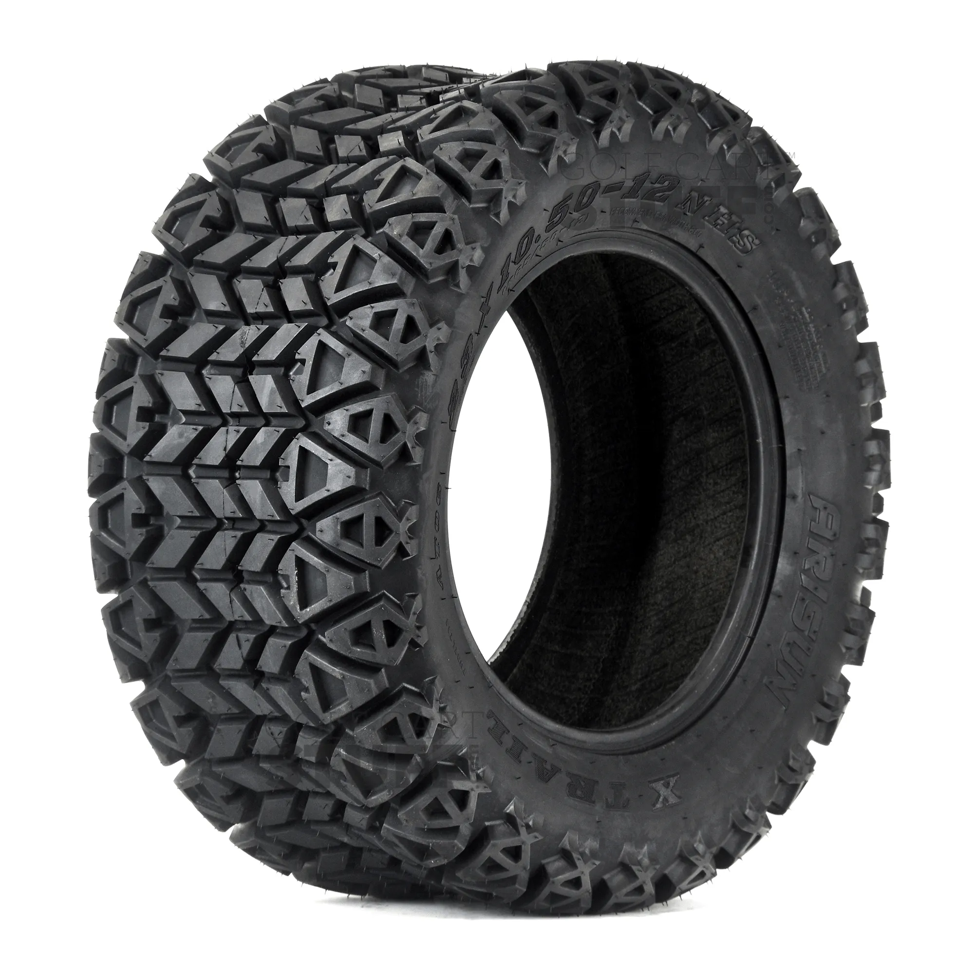 12" Black Steel Slotted Golf Cart Wheels (12"x7") and 23" Golf Cart Tires Combo - Set of 4 (Choose your tire!)