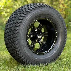 12" Golf Cart Wheels and 23x10.5-12 Kenda K500 Street/Turf Golf Cart Tires Combo - Set of 4 (Choose your wheel!)