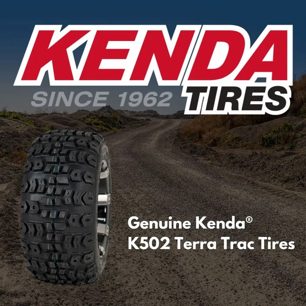 12" Golf Cart Wheels and 25x10-12 Kenda Terra Trac K502 Off Road Golf Cart Tires Combo - Set of 4 (Choose your wheel!)