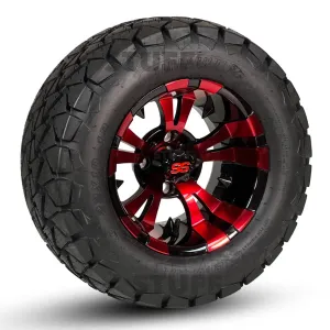 12" Vampire GCS™ Colorway Golf Cart Wheels and 22" Golf Cart Tires Combo - Set of 4 (Choose your tire!)