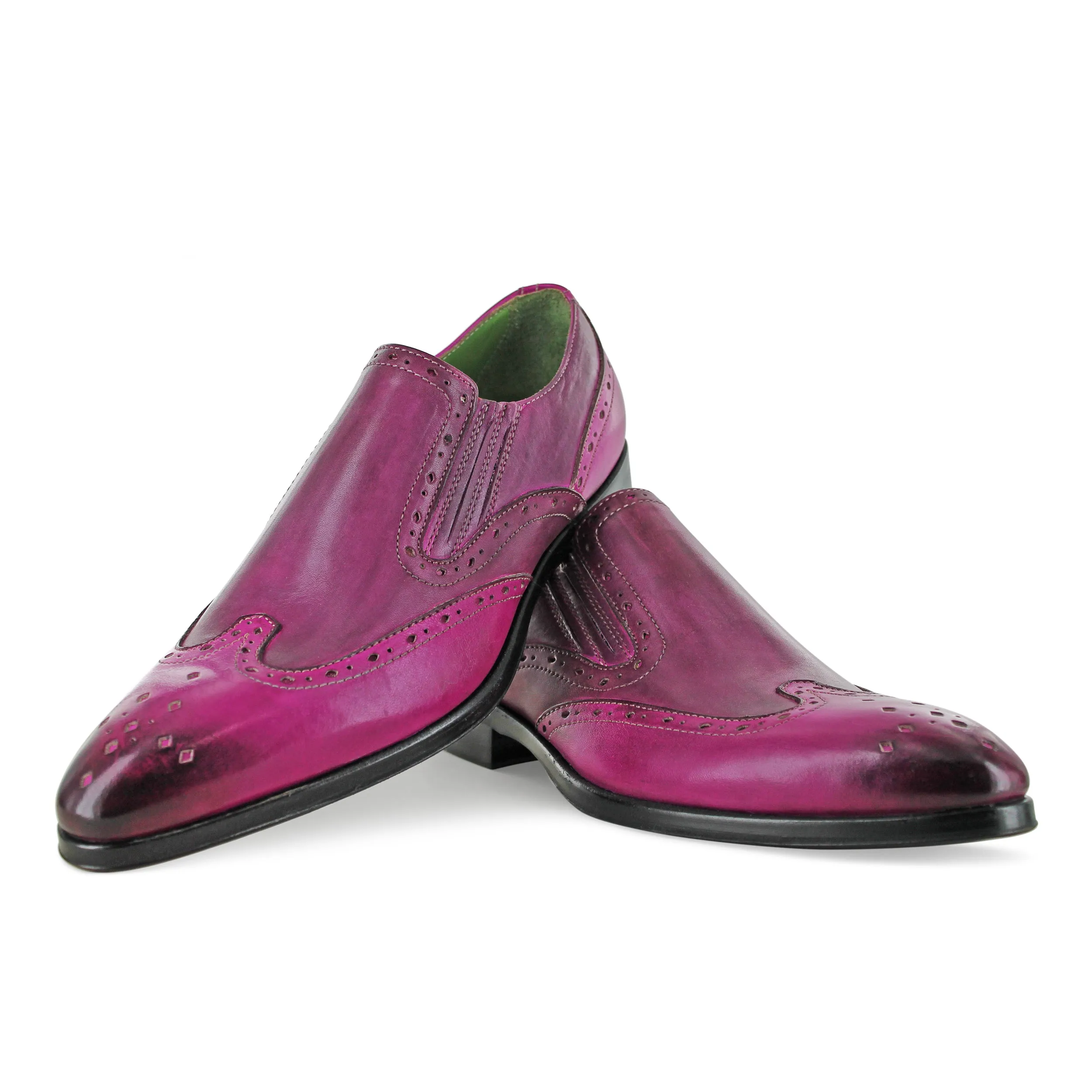 1350 - Fuchsia Slip On Brogue