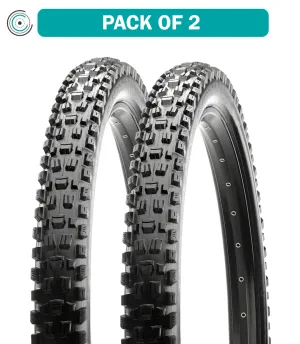 2 Pack Maxxis Assegai Tire 27.5 X 2.5 Tubeless Dual Exo Casing Wide Trail Black TB00163300