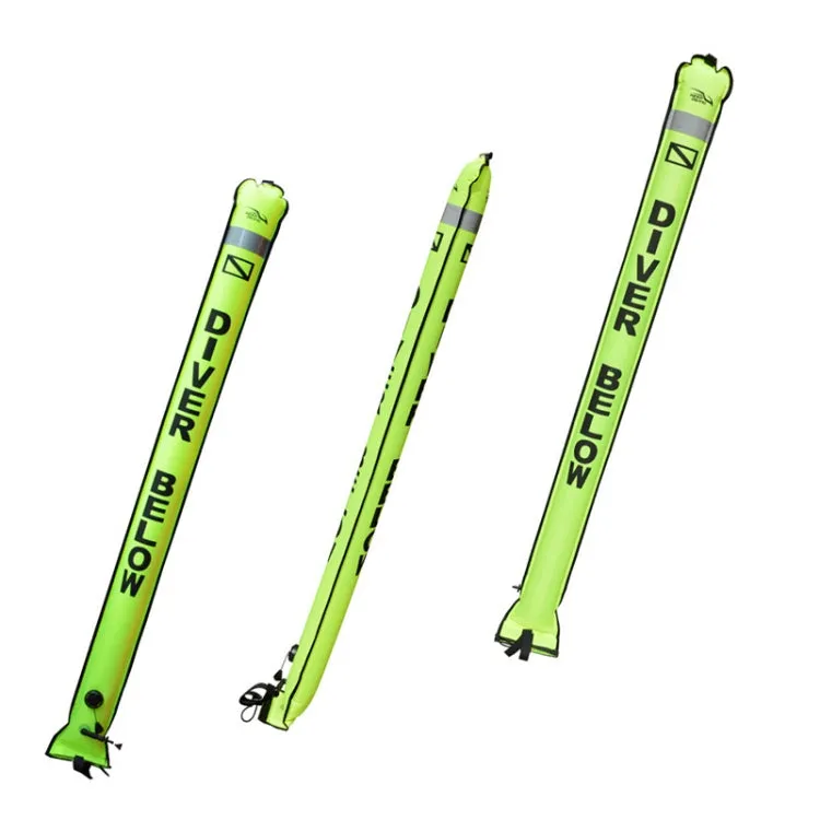 210D Nylon Automatic Seal Safety Signal Diving Mark Diving Buoy, Size:150 x 18cm(Fluorescent Yellow)