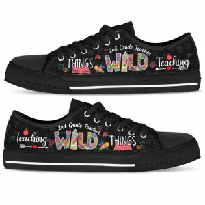 2Nd Grade Teacher Teaching Wild Things Low Top Shoes, Teacher Shoes, Low Top Sneakers