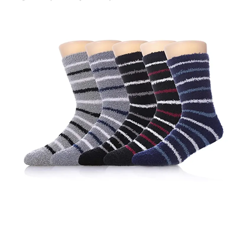 5-6 Pairs Solid Color Super Soft Cozy Fuzzy Socks