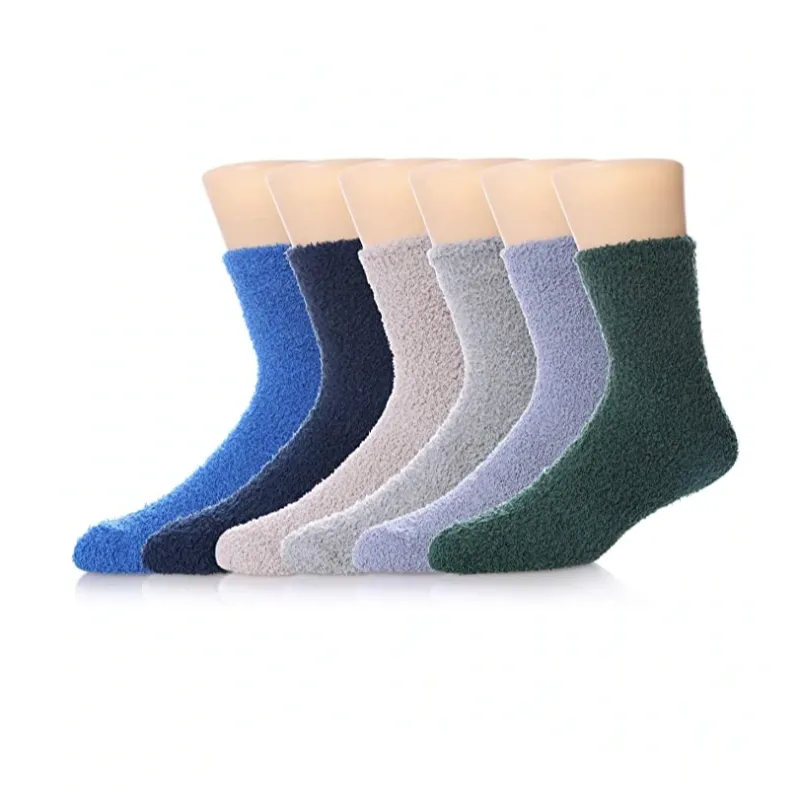 5-6 Pairs Solid Color Super Soft Cozy Fuzzy Socks