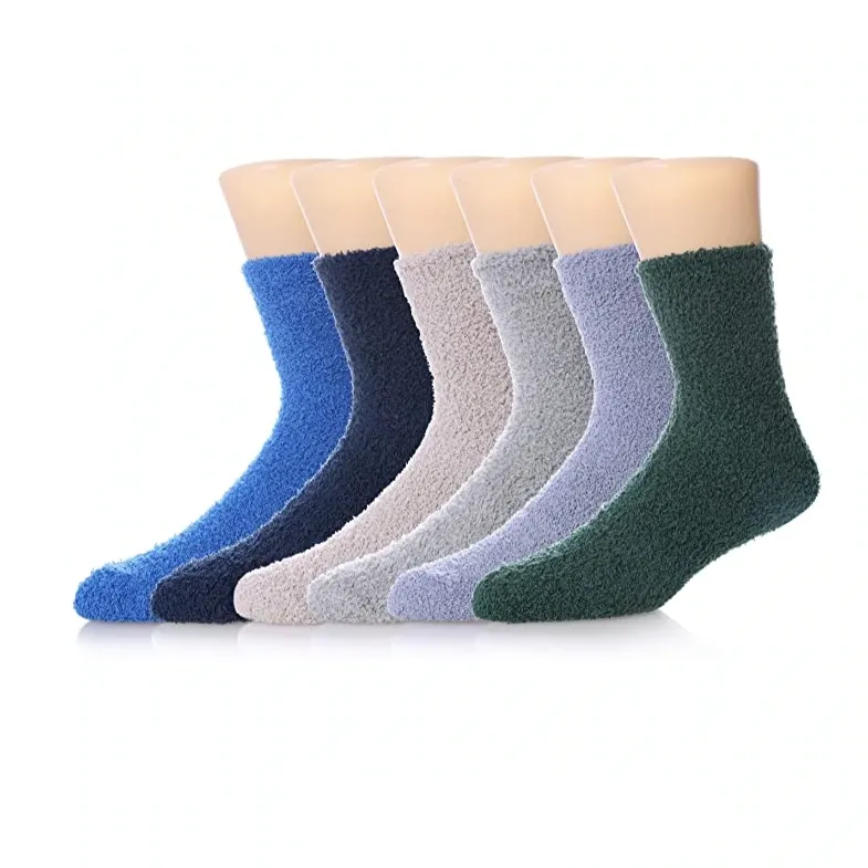 5-6 Pairs Solid Color Super Soft Cozy Fuzzy Socks