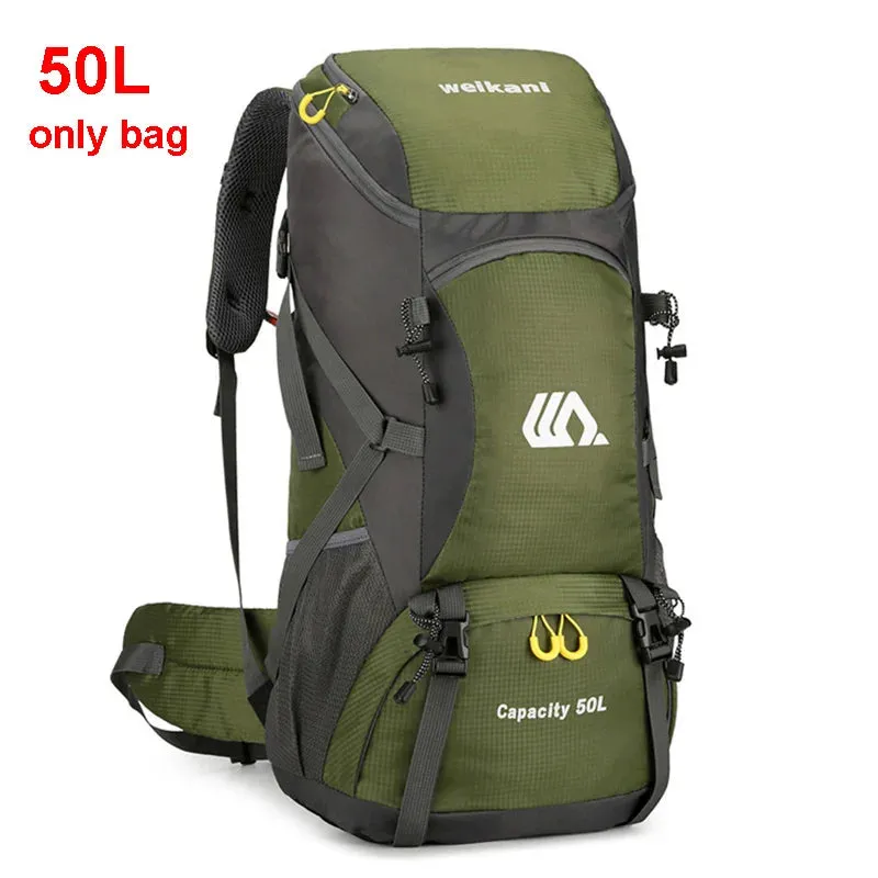 50L Waterproof Hiking Backpack for Men and Women - Large Multi-Functional Rucksack for Camping and Mountaineering