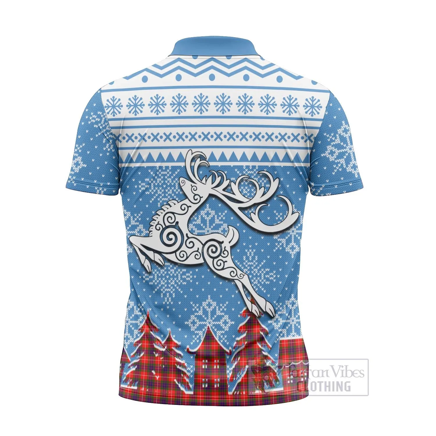 Abernethy Clan Christmas Zipper Polo Shirt Celtic Reindeer Style