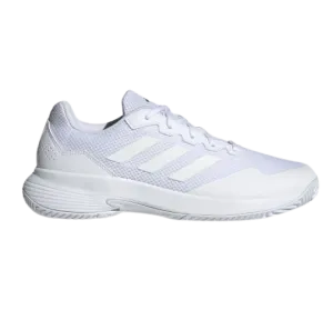 Adidas Men's Gamecourt 2.0 Tennis Shoes - Cloud White / Matte Silver