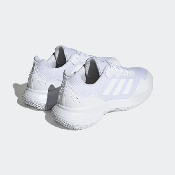 Adidas Men's Gamecourt 2.0 Tennis Shoes - Cloud White / Matte Silver