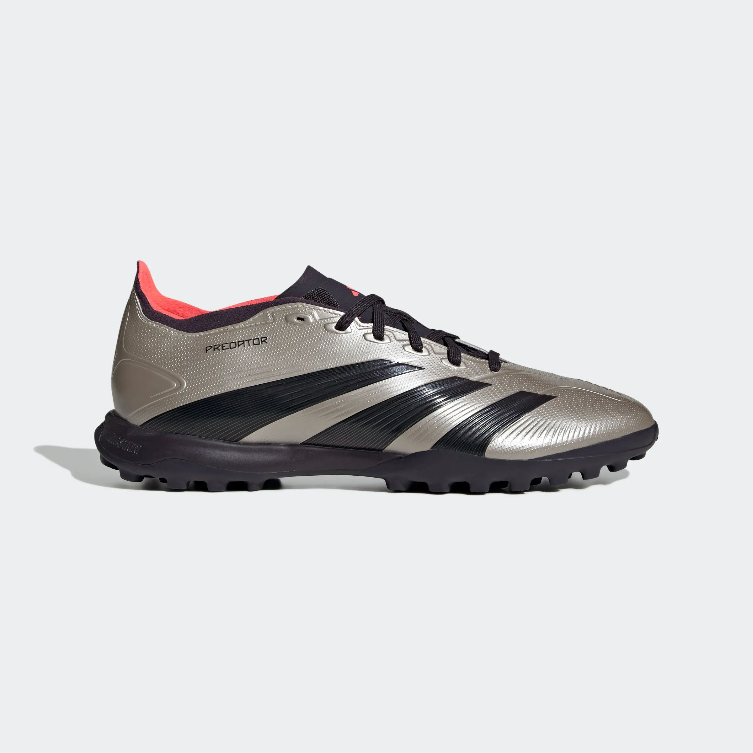 adidas Predator League Artificial Turf Soccer Shoes | Platinum Metallic/Aurora Black/Turbo | Men's