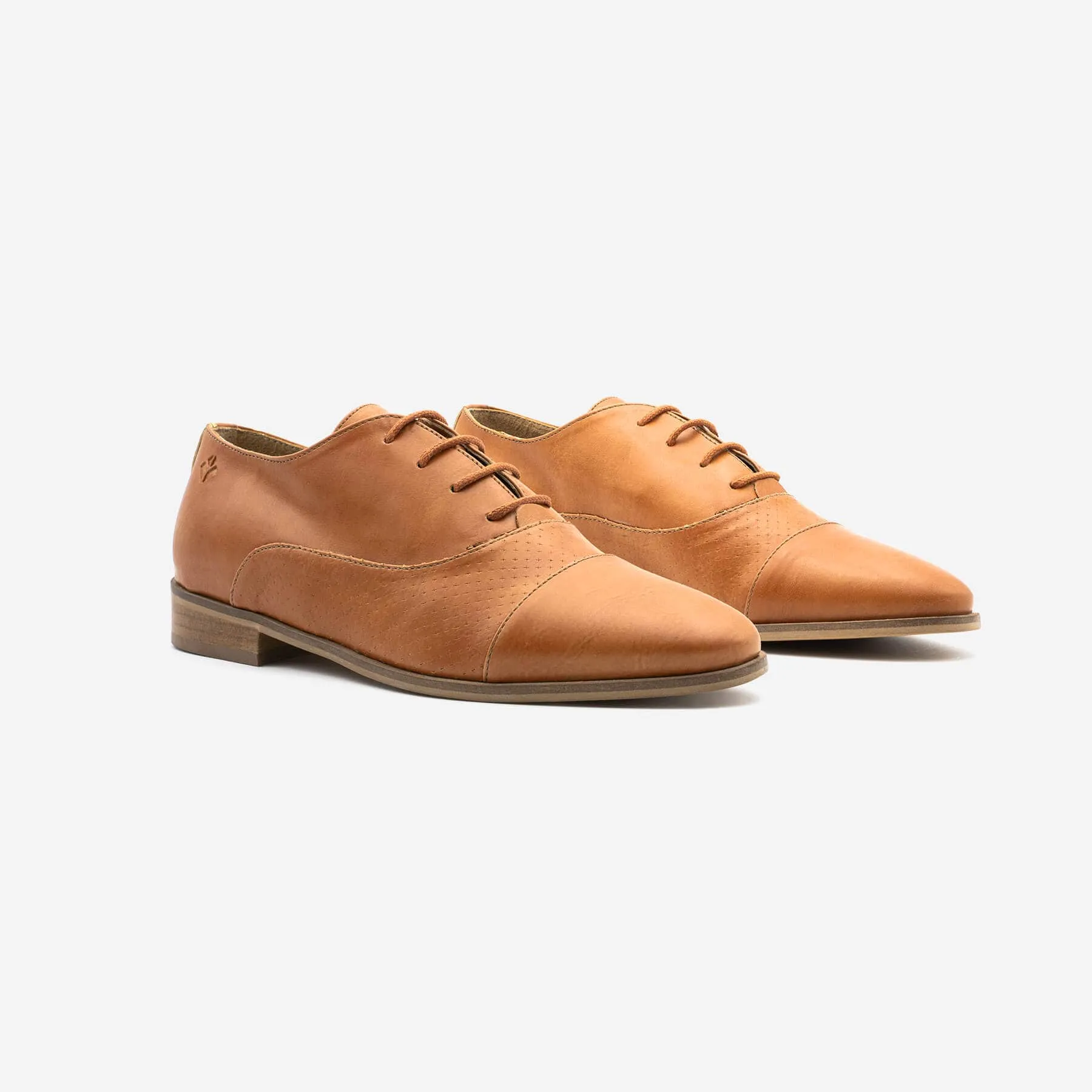 Aiko Women's Vegan Leather Oxfords | Camel