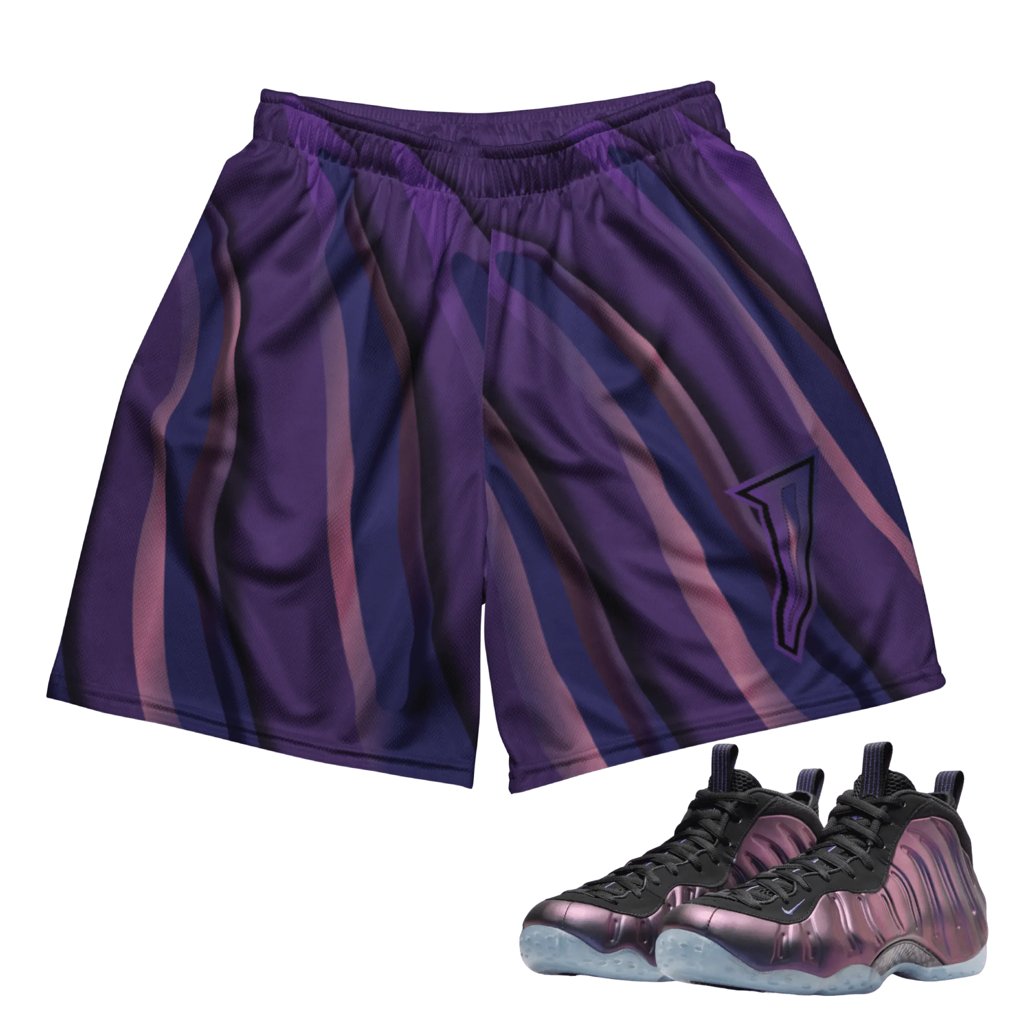 Air Foamposite One Eggplant Mesh Shorts