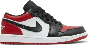 Air Jordan 1 Low Bred Toe Sneakers, Red