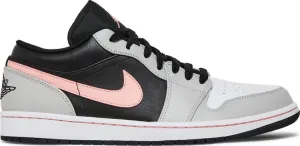 Air Jordan 1 Low Gray Fog Bleached Coral Sneakers, black