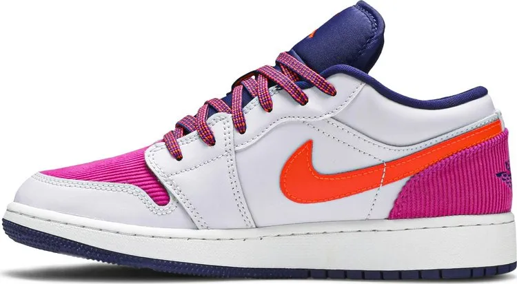 Air Jordan 1 Low GS Fire Pink Hyper Crimson, white