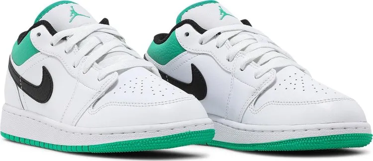 Air Jordan 1 Low GS White Lucky Green sneakers, white