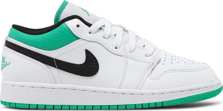 Air Jordan 1 Low GS White Lucky Green sneakers, white