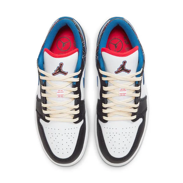 Air Jordan 1 Low 'White Industrial Blue Siren Red', white