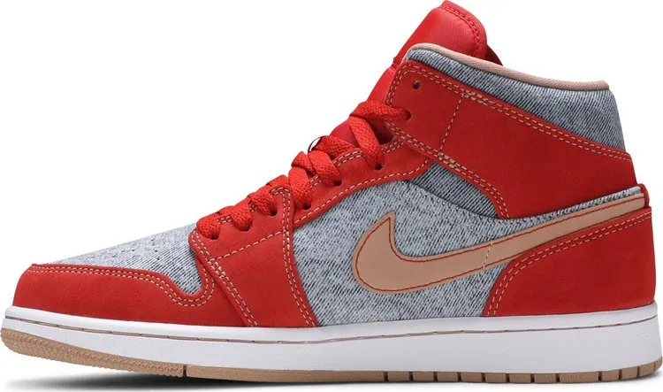 Air Jordan 1 Mid Denim Red, Orange