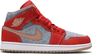 Air Jordan 1 Mid Denim Red, Orange