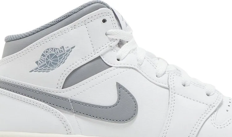 Air Jordan 1 Mid GS Neutral Grey, white