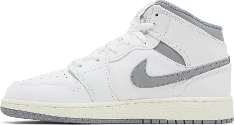 Air Jordan 1 Mid GS Neutral Grey, white