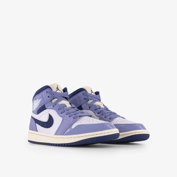 Air Jordan 1 Mid Jordan Leather Sneakers, Purple