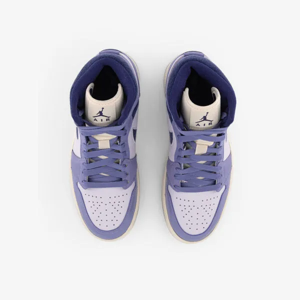 Air Jordan 1 Mid Jordan Leather Sneakers, Purple