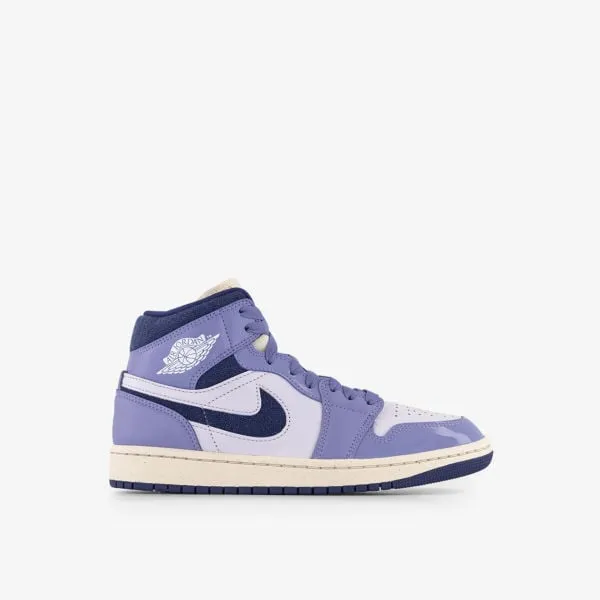 Air Jordan 1 Mid Jordan Leather Sneakers, Purple