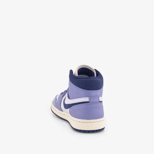 Air Jordan 1 Mid Jordan Leather Sneakers, Purple