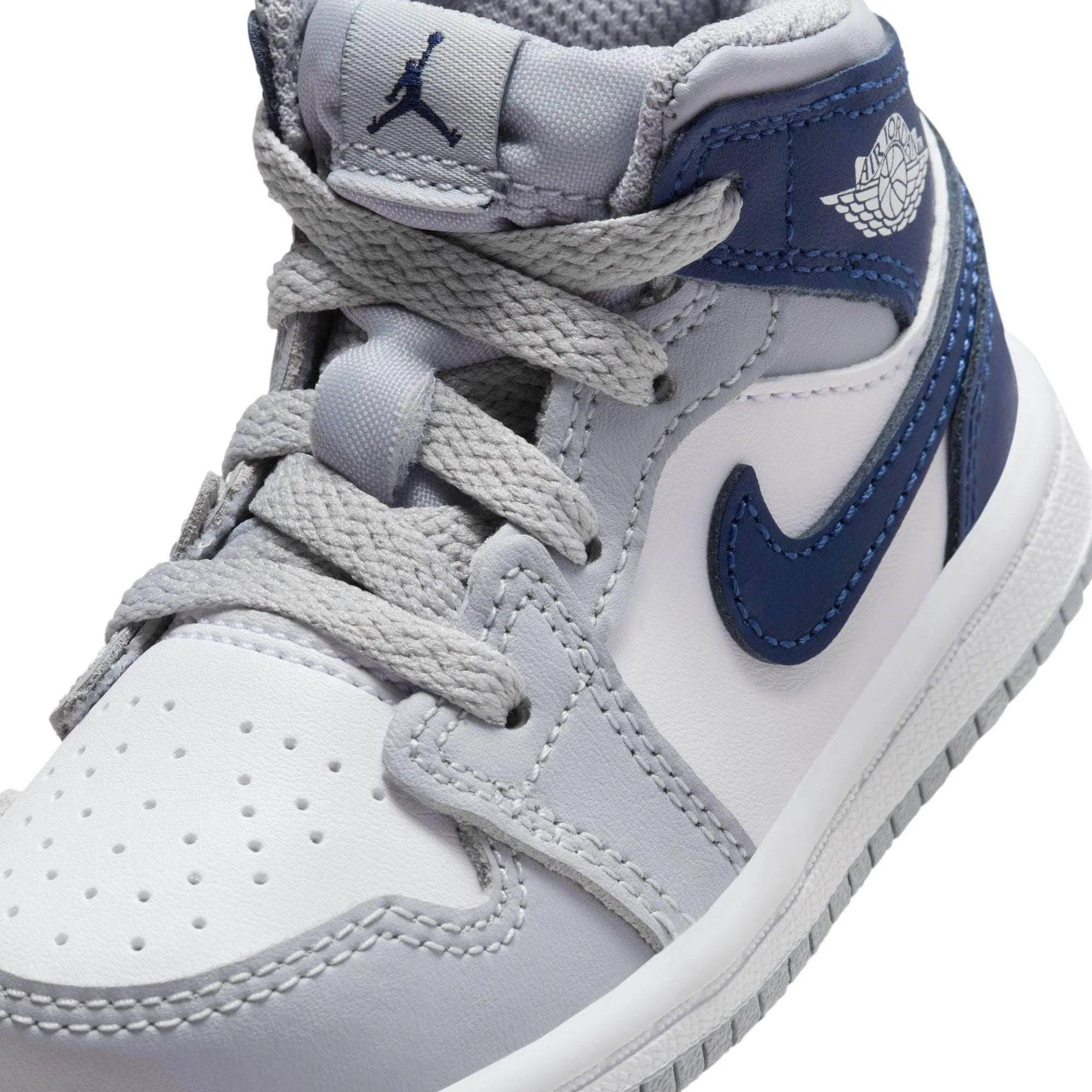 Air Jordan 1 Mid "Wolf Grey Midnight Navy" - Toddler's TD