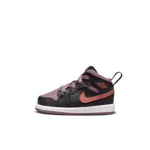 Air Jordan 1 Mid SE 'Black Sky J Mauve' - Toddler's