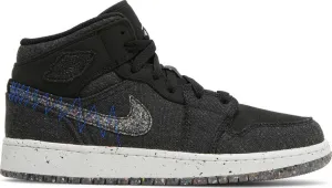 Air Jordan 1 Mid SE GS Crater sneakers, black