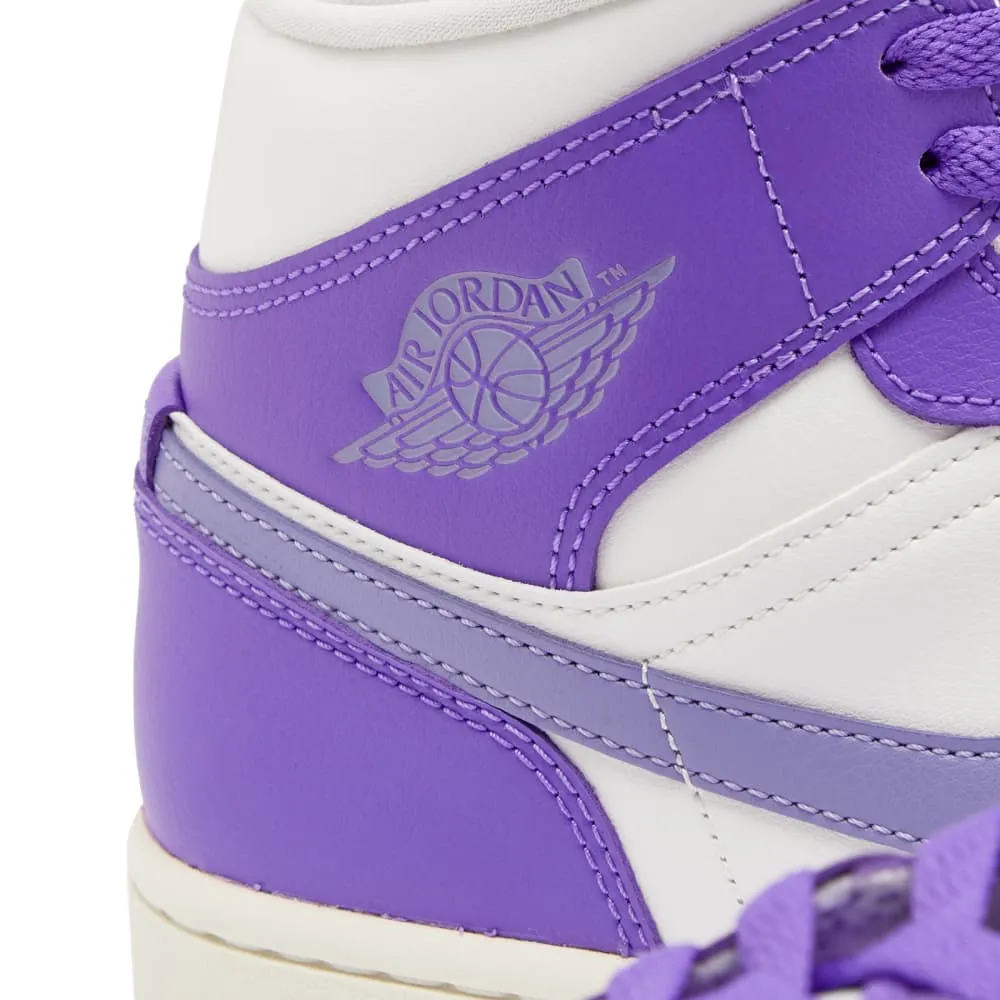 Air Jordan 1 Mid W sneakers, white/lilac