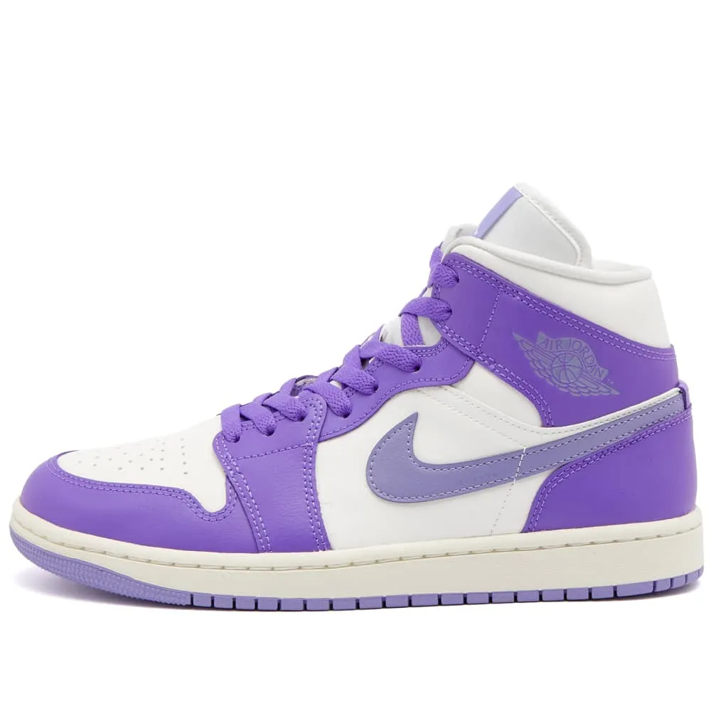 Air Jordan 1 Mid W sneakers, white/lilac