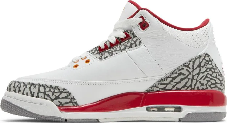 Air Jordan 3 Retro GS Cardinal Red, white