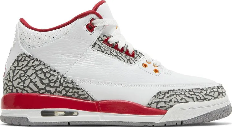 Air Jordan 3 Retro GS Cardinal Red, white