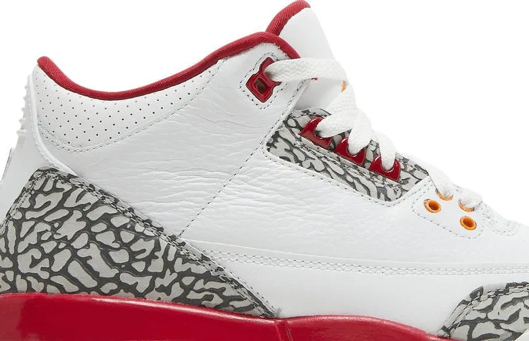 Air Jordan 3 Retro GS Cardinal Red, white