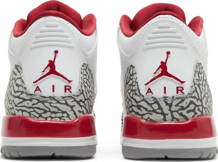 Air Jordan 3 Retro GS Cardinal Red, white