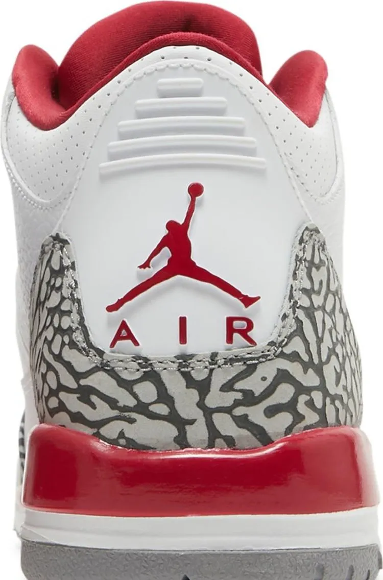 Air Jordan 3 Retro GS Cardinal Red, white