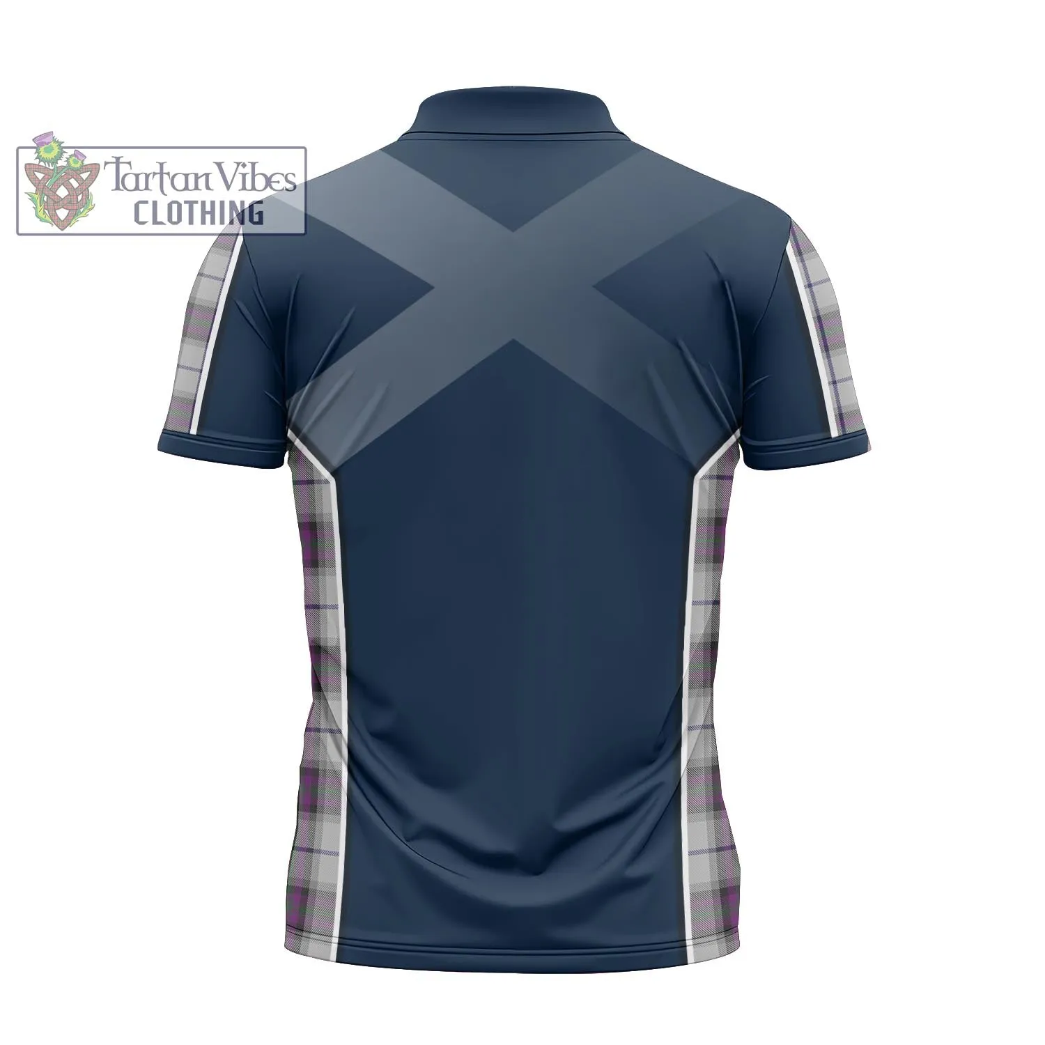 Alexander of Menstry Dress Tartan Zipper Polo Shirt with Family Crest and Scottish Thistle Vibes Sport Style