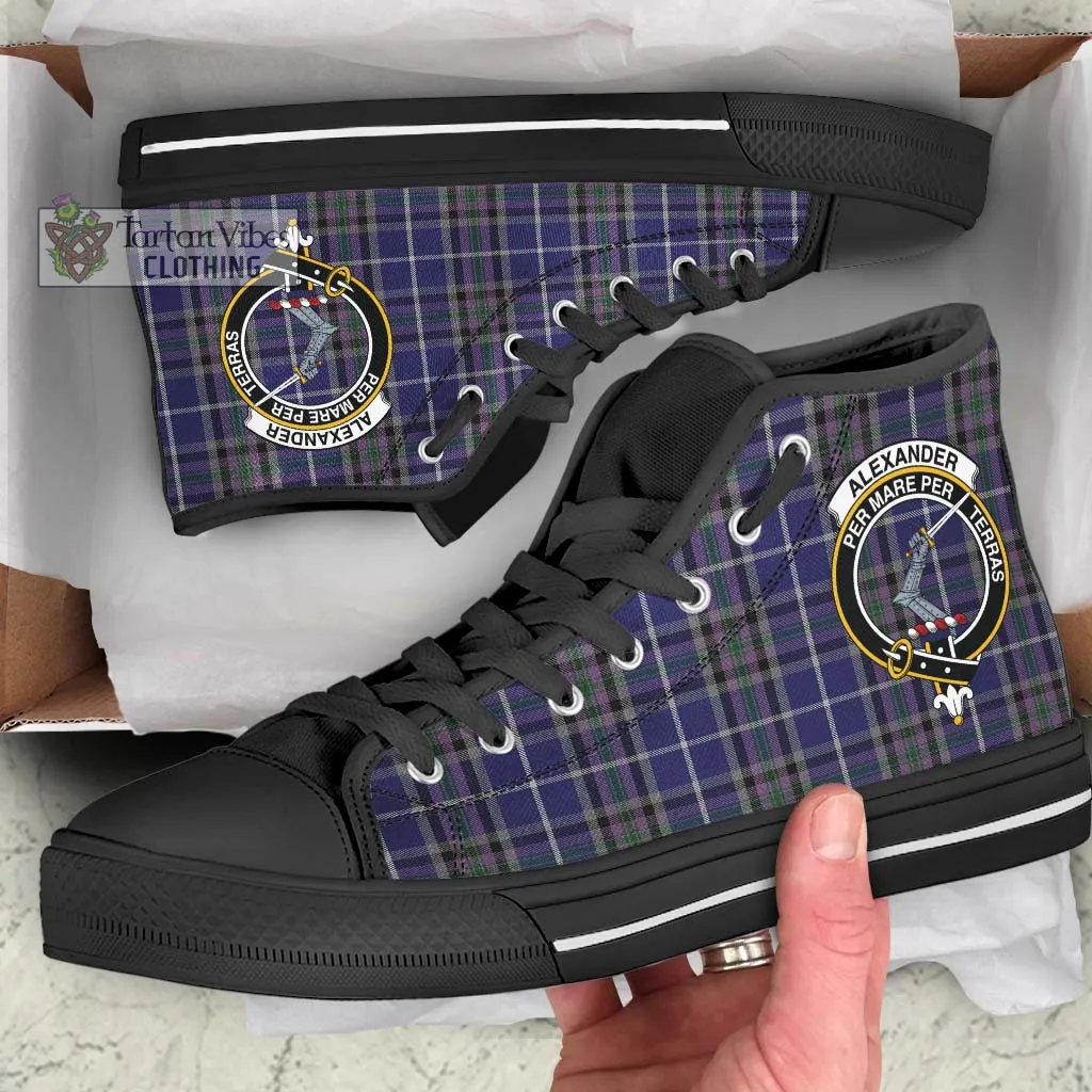 Alexander of Menstry Tartan High Top Shoes with Family Crest