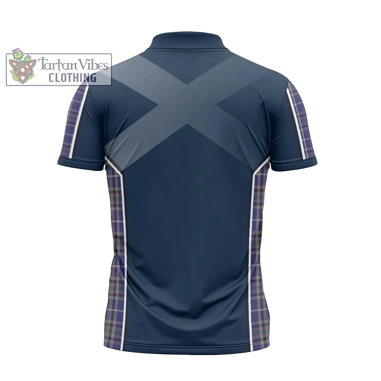 Alexander of Menstry Tartan Zipper Polo Shirt with Family Crest and Scottish Thistle Vibes Sport Style