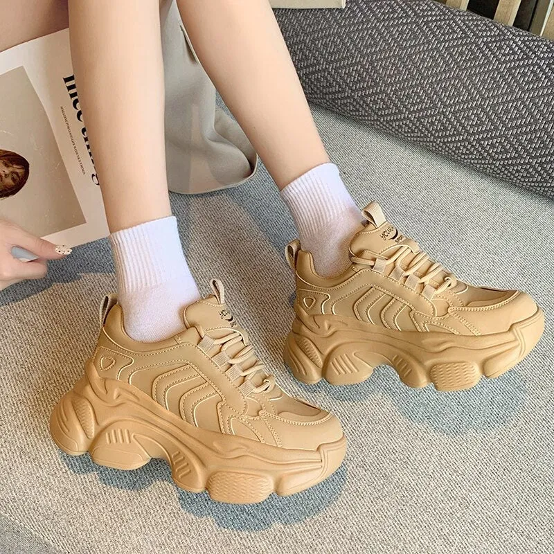 Amozae Summer Sneakers Women Chunky Platform Sneakers Vulcanize Shoes Woman Basket Femme Dad Shoes Tenis Feminino