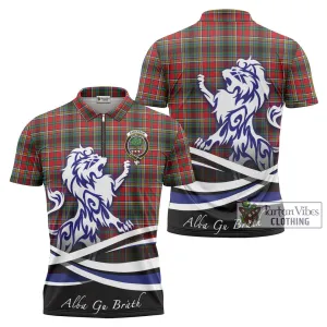 Anderson of Arbrake Tartan Zipper Polo Shirt with Alba Gu Brath Regal Lion Emblem