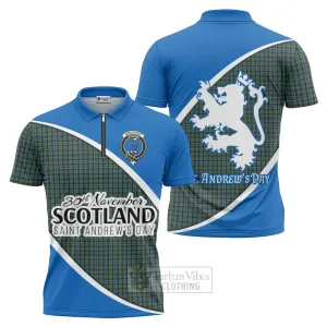 Arbuthnot Family Crest Tartan Zipper Polo Shirt Celebrate Saint Andrew's Day in Style